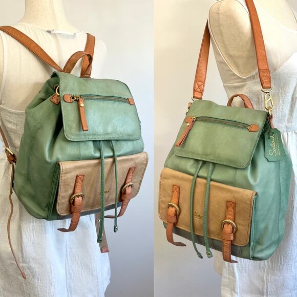 Salad Leather Convertible Backpack and Shoulder Bag main image 11